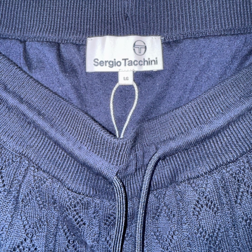 Authentic Sergio Tacchini Navy Blue Knit Shorts - Picture 3 of 3